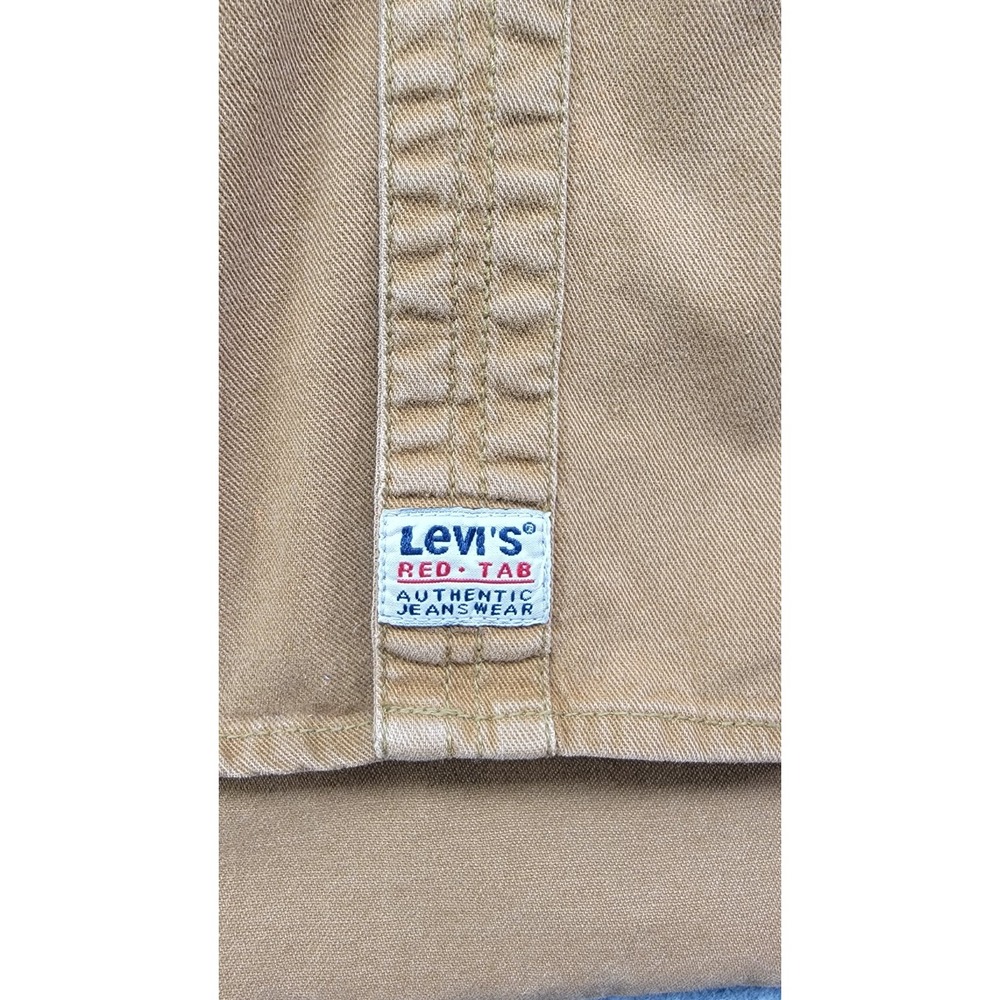 Vintage 90s Levi's Men's Red Tab Duck Canvas Long Sleeve Work Shirt Brown Medium - Picture 13 of 16